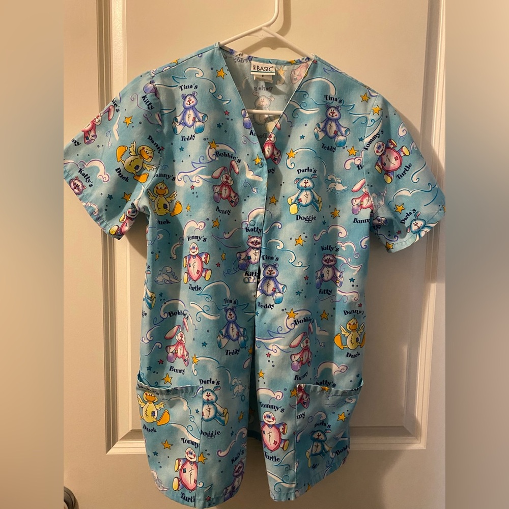 Simply Basic Novelty Scrubs Top